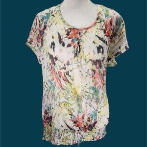 AGB semi sheer floral top